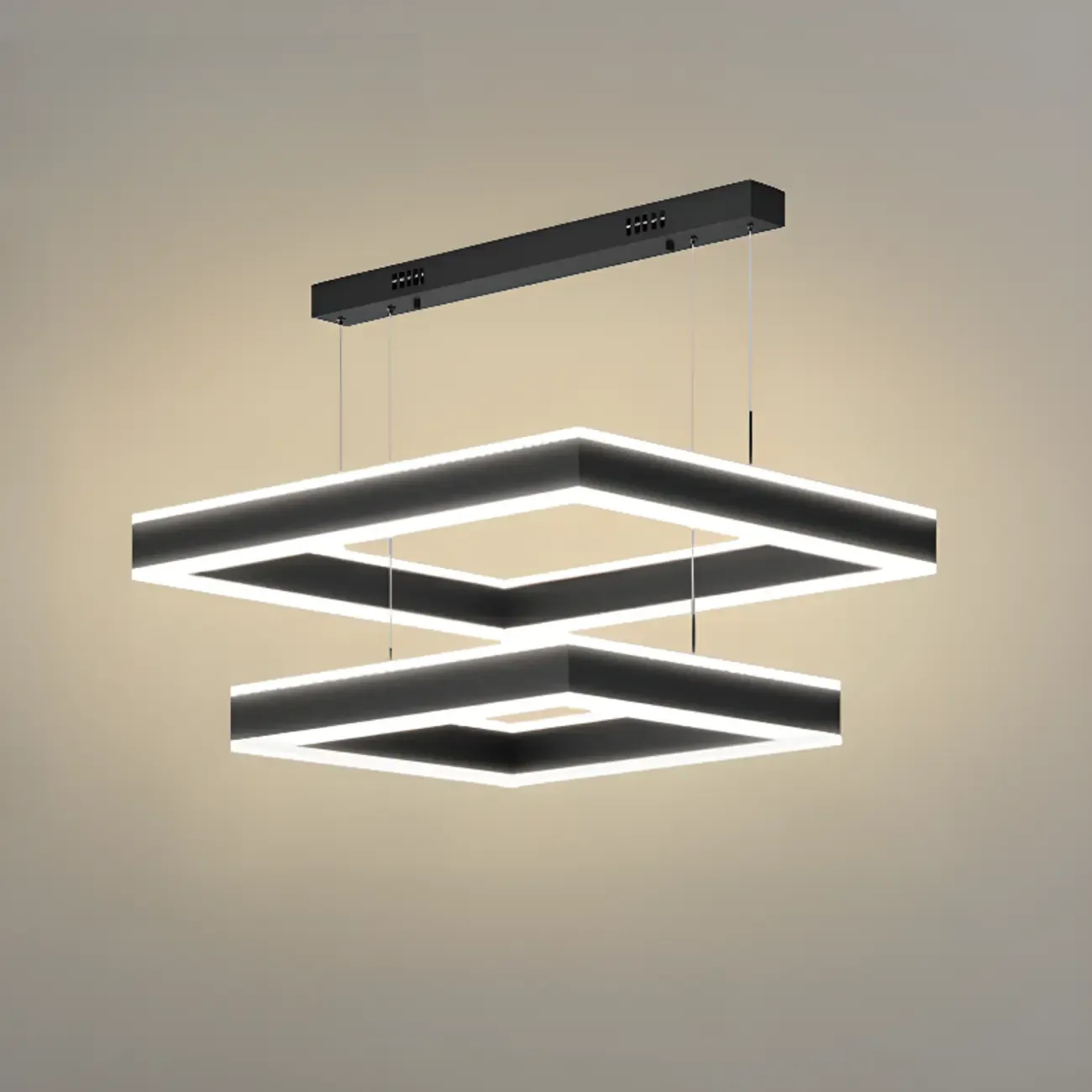 3-Tier Modern Linear LED Chandelier with Dimmable Design Image - 10