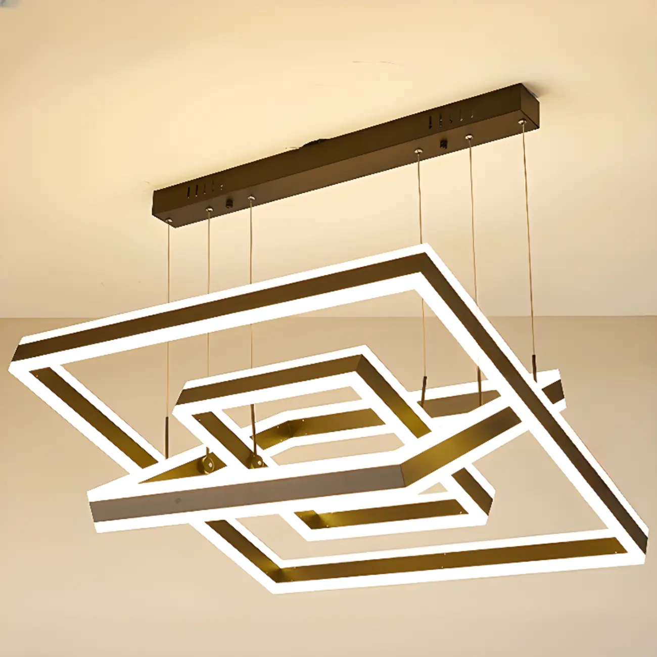 3-Tier Modern Linear LED Chandelier with Dimmable Design Image - 13 | homeyfad