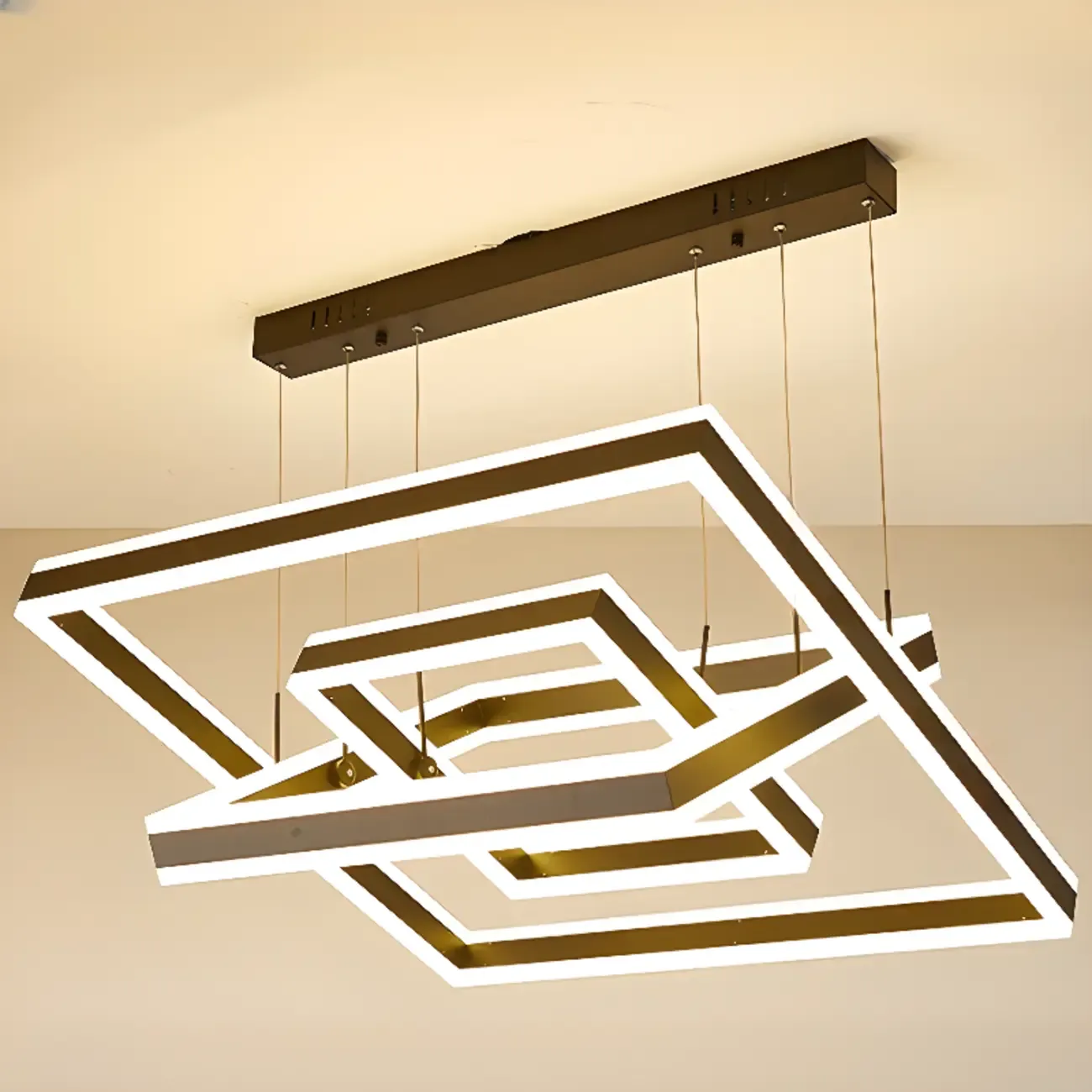 3-Tier Modern Linear LED Chandelier with Dimmable Design Image - 13