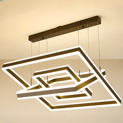 3-Tier Modern Linear LED Chandelier with Dimmable Design Image - 13