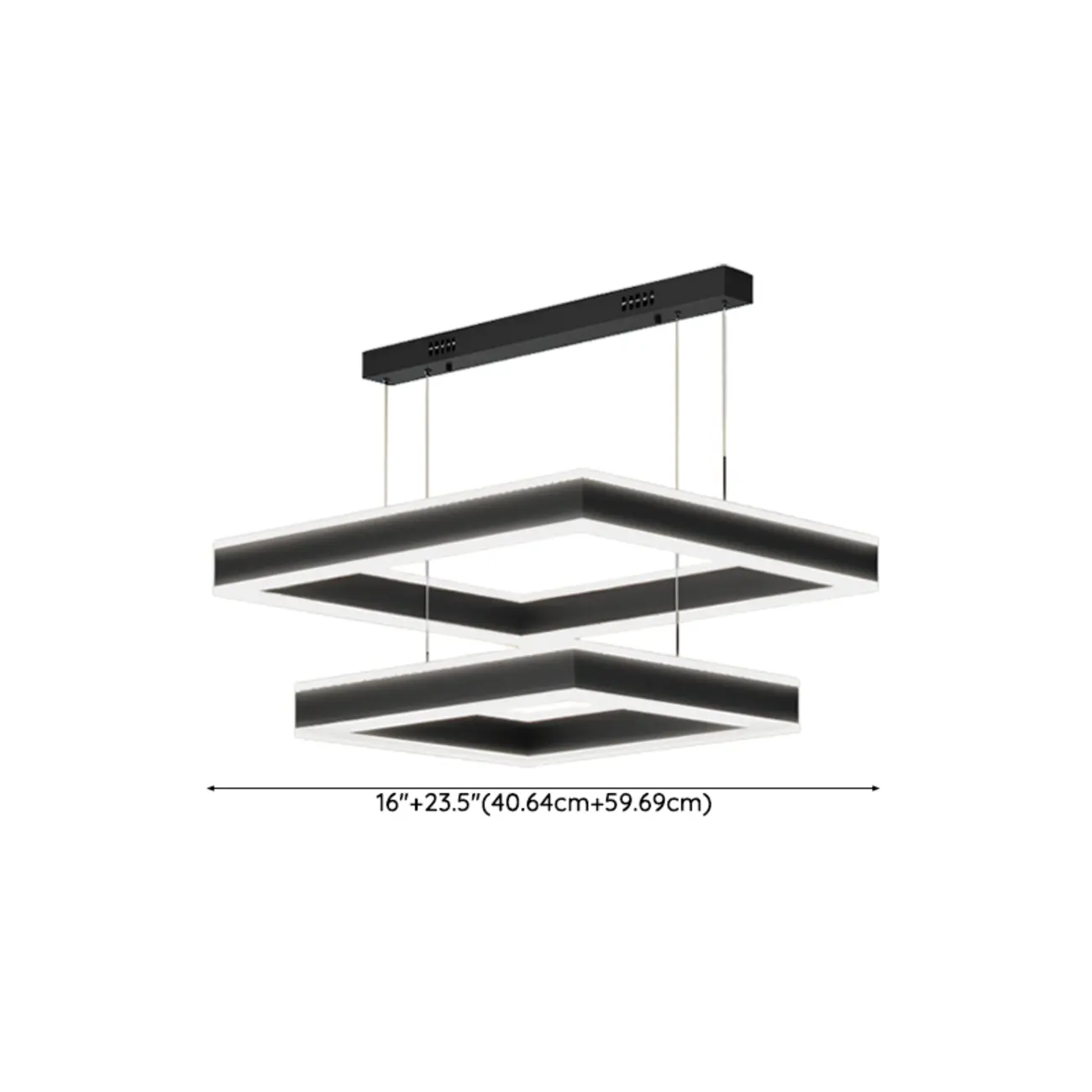 3-Tier Modern Linear LED Chandelier with Dimmable Design #size | homeyfad