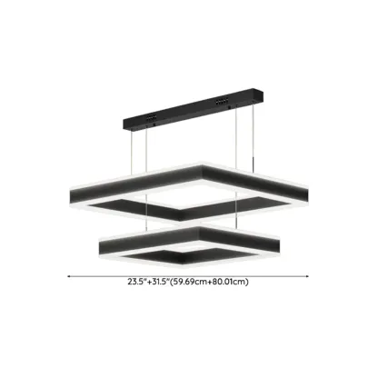 3-Tier Modern Linear LED Chandelier with Dimmable Design Image - 17
