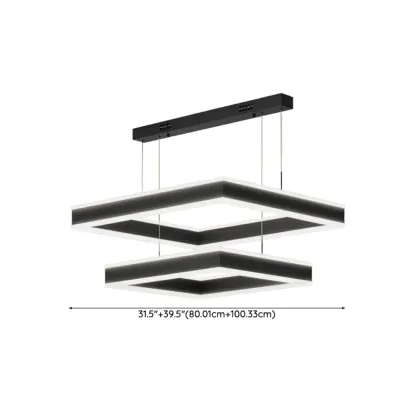 3-Tier Modern Linear LED Chandelier with Dimmable Design Image - 18