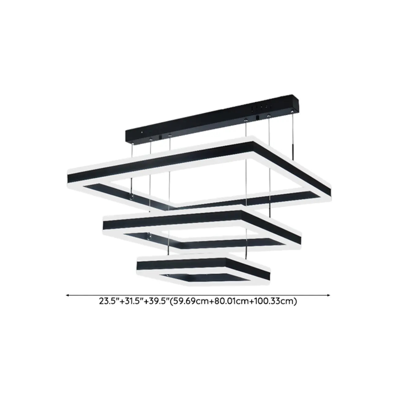3-Tier Modern Linear LED Chandelier with Dimmable Design Image - 19 | homeyfad