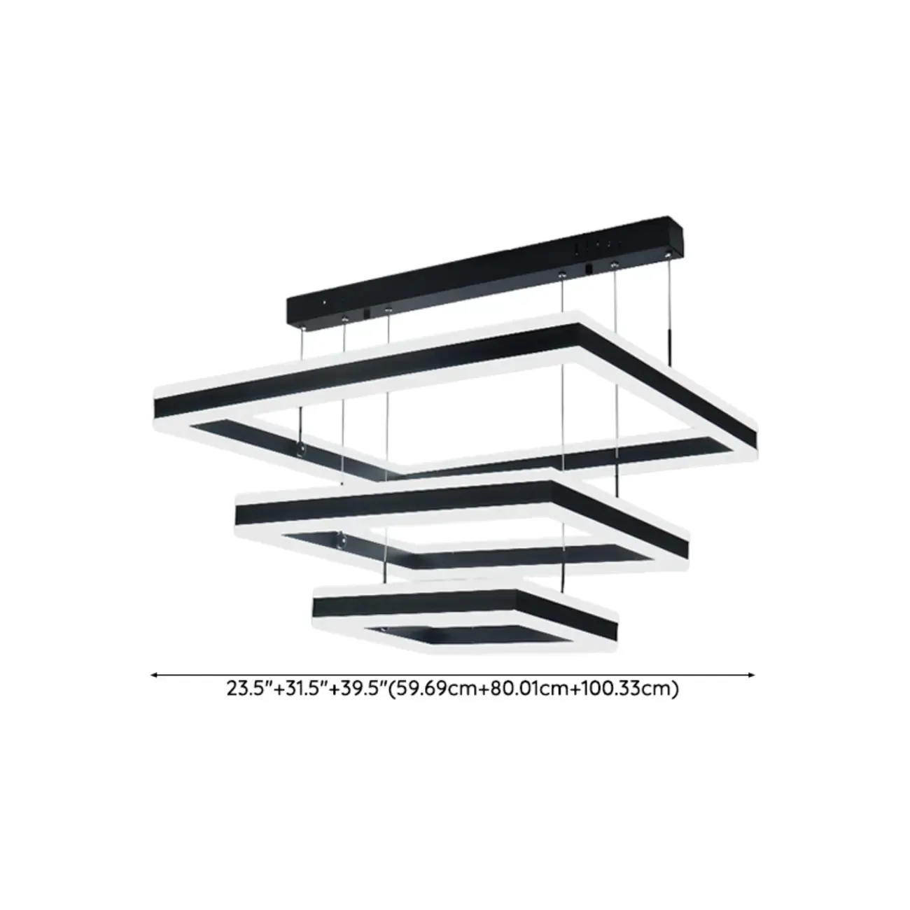 3-Tier Modern Linear LED Chandelier with Dimmable Design Image - 19