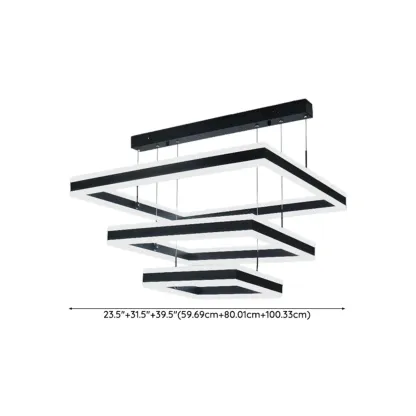 3-Tier Modern Linear LED Chandelier with Dimmable Design Image - 19