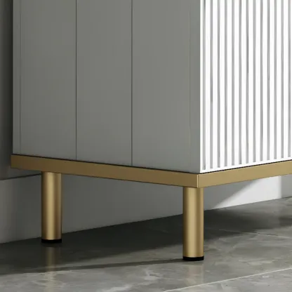 Modish White Metal Entryway Shoe Storage Cabinet Image - 6