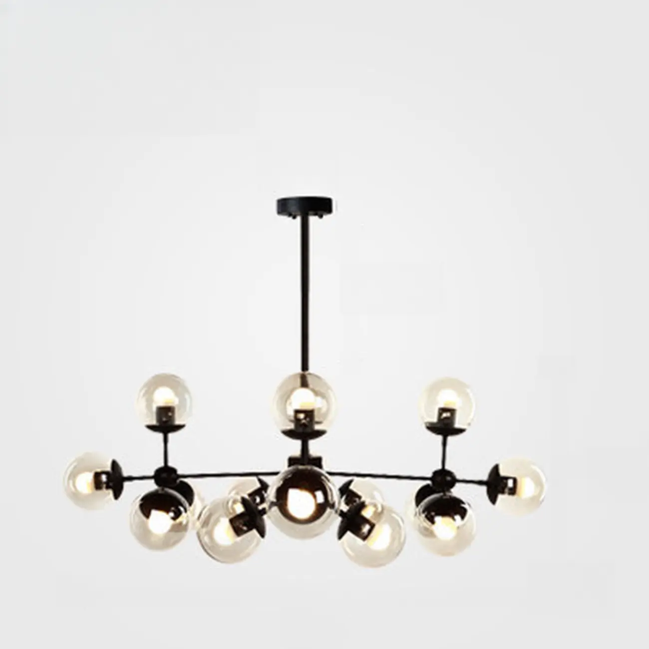 Multi-Light Modern Black LED Chandelier with Geometric Design Image - 5 | homeyfad