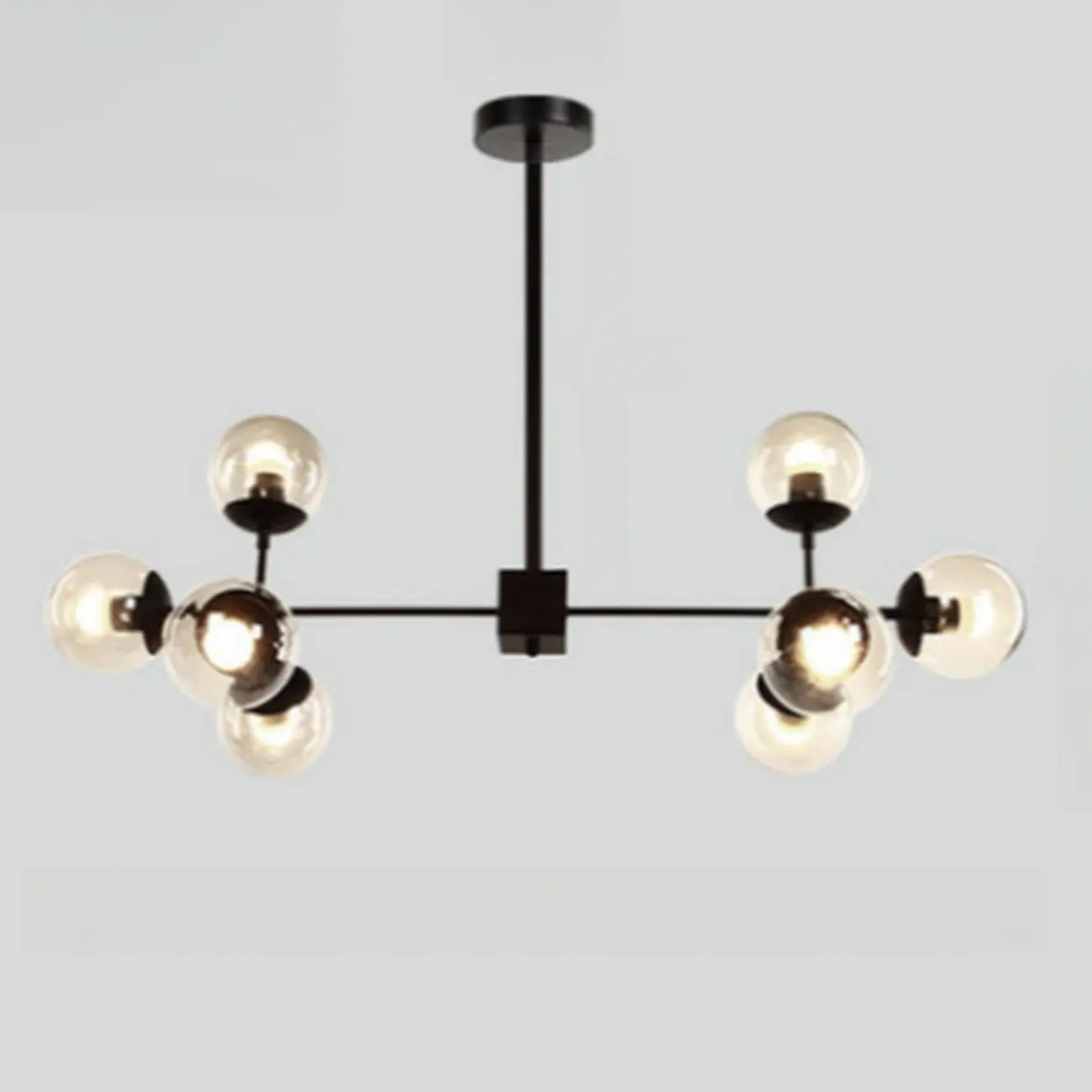 Multi-Light Modern Black LED Chandelier with Geometric Design Image - 6 | homeyfad