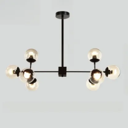 Multi-Light Modern Black LED Chandelier with Geometric Design Image - 6