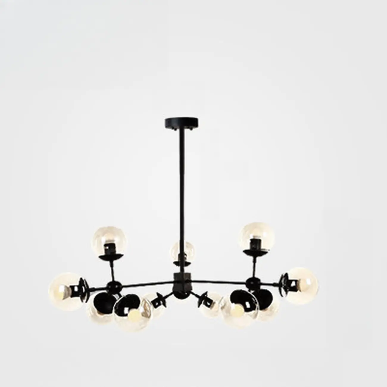 Multi-Light Modern Black LED Chandelier with Geometric Design Image - 7 | homeyfad