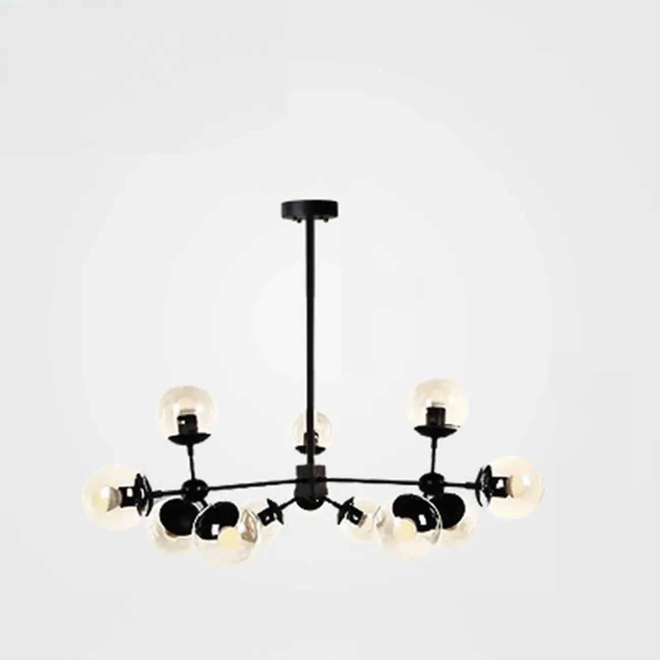 Multi-Light Modern Black LED Chandelier with Geometric Design Image - 7