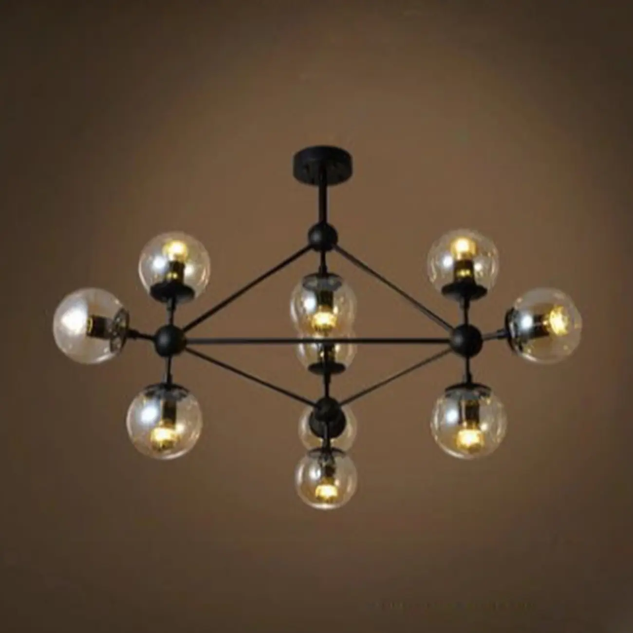 Multi-Light Modern Black LED Chandelier with Geometric Design Image - 8 | homeyfad