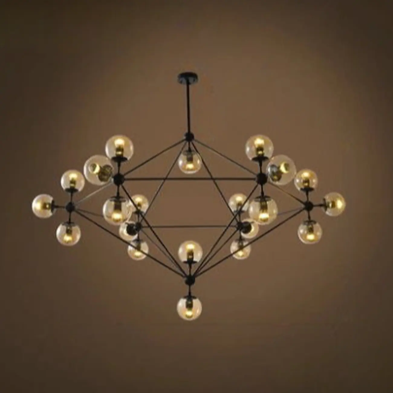 Multi-Light Modern Black LED Chandelier with Geometric Design Image - 9 | homeyfad