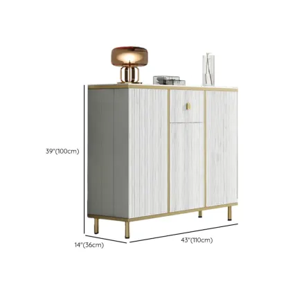 Modish White Metal Entryway Shoe Storage Cabinet Image - 14