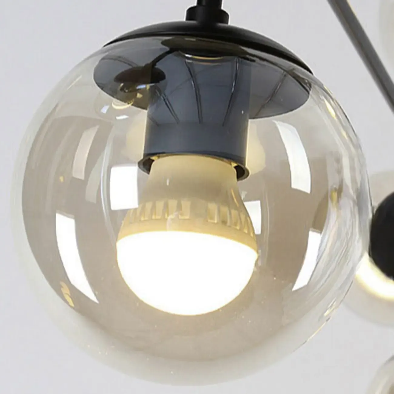 Multi-Light Modern Black LED Chandelier with Geometric Design Image - 11