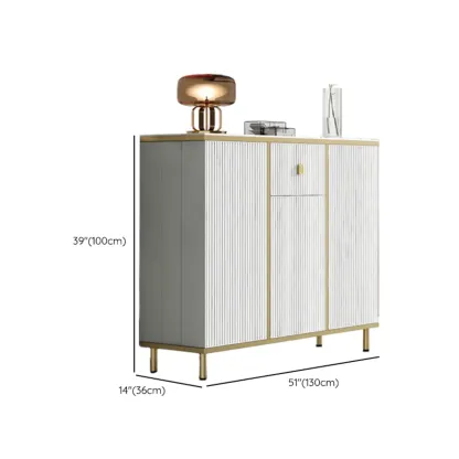 Modish White Metal Entryway Shoe Storage Cabinet Image - 16