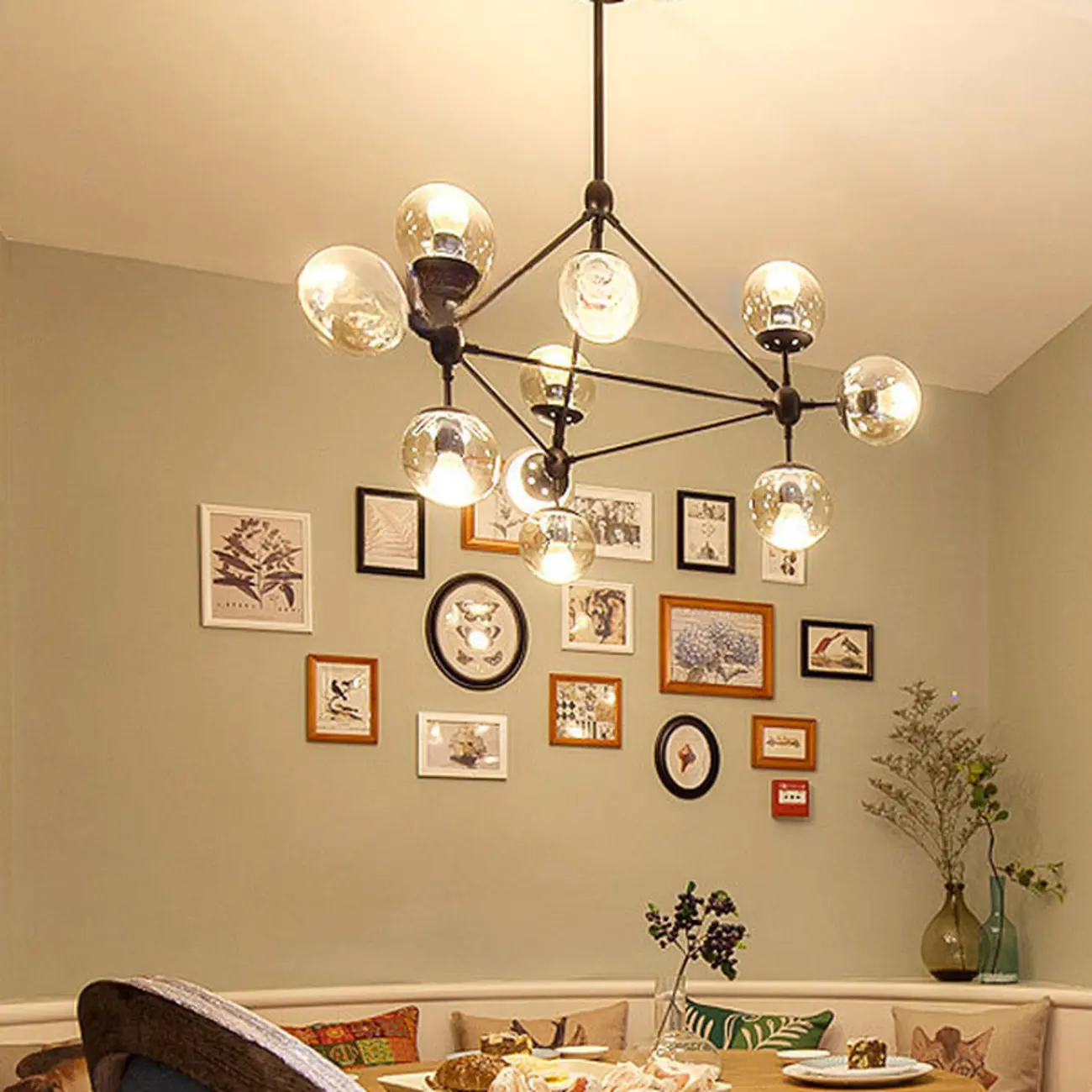 Multi-Light Modern Black LED Chandelier with Geometric Design Image - 16 | homeyfad