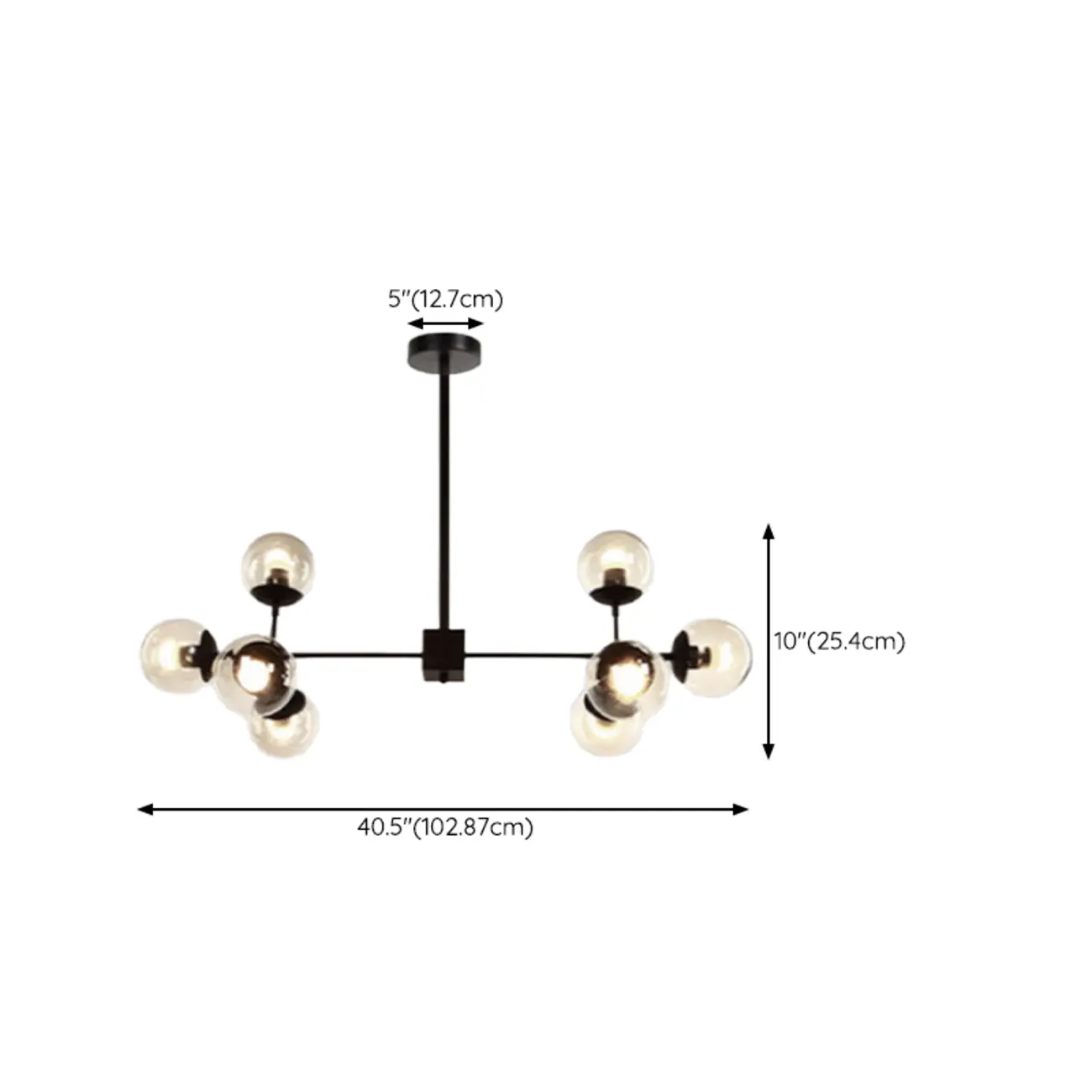 Multi-Light Modern Black LED Chandelier with Geometric Design #size | homeyfad