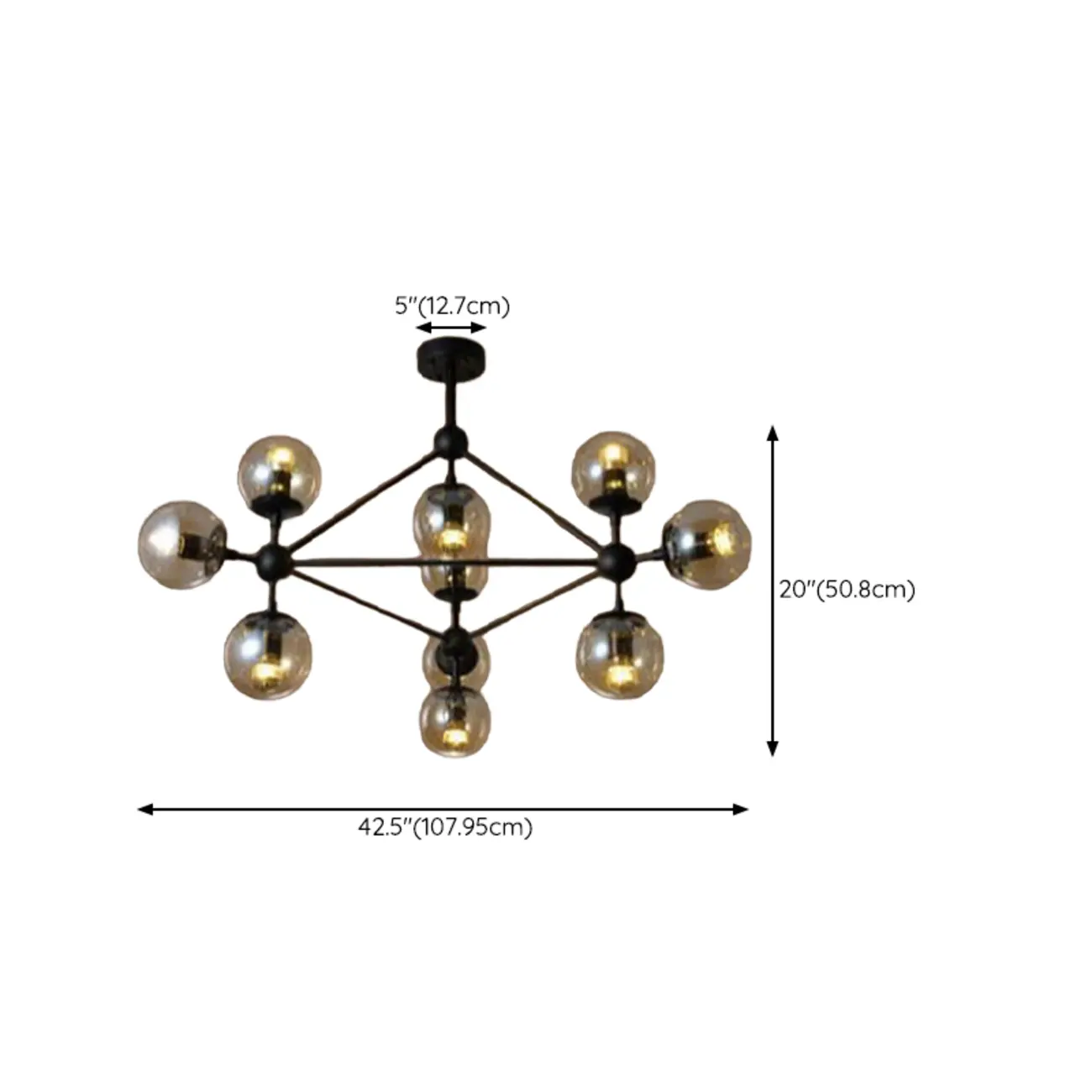 Multi-Light Modern Black LED Chandelier with Geometric Design Image - 22 | homeyfad