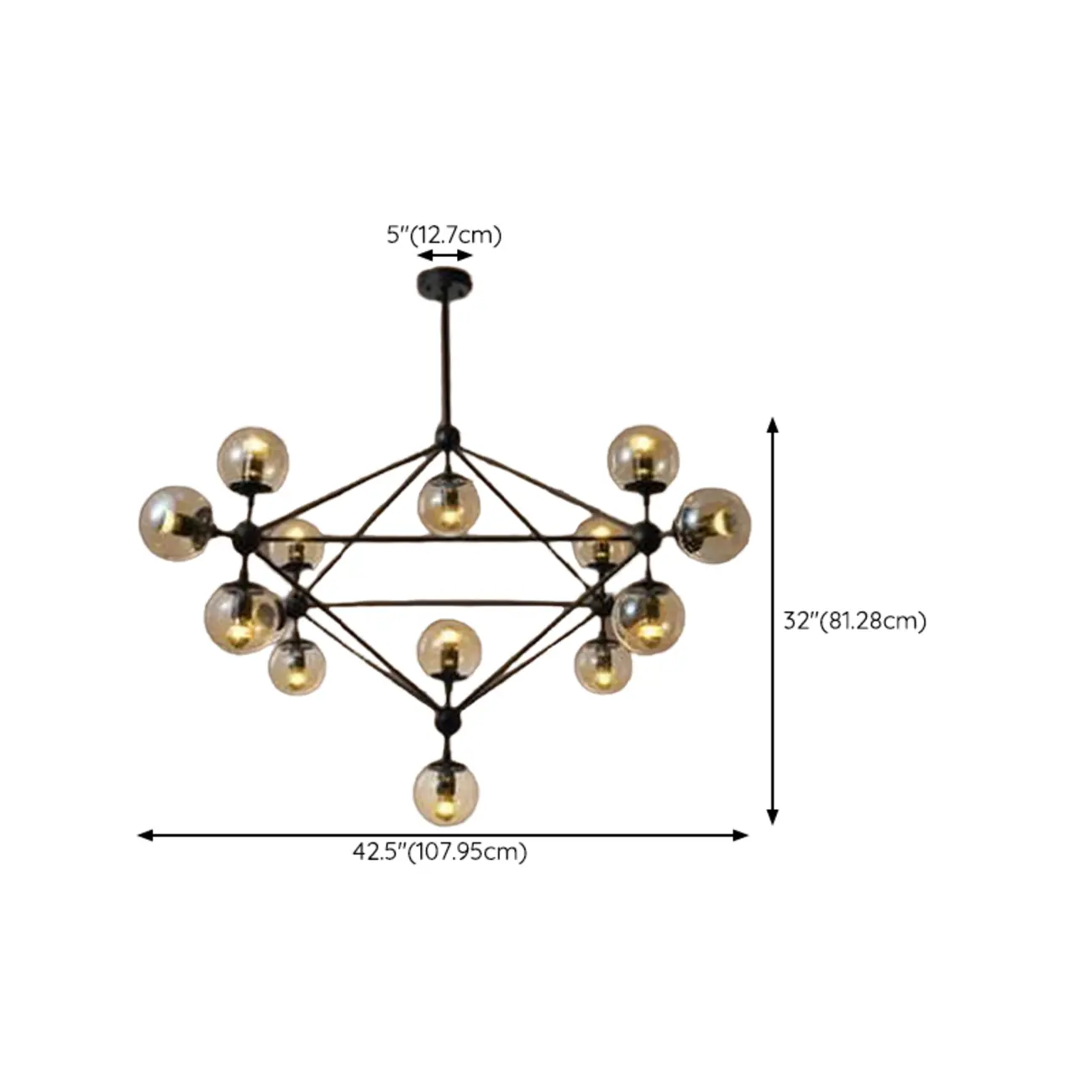 Multi-Light Modern Black LED Chandelier with Geometric Design Image - 24 | homeyfad