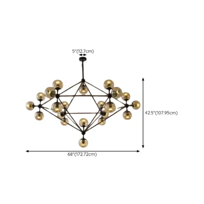 Multi-Light Modern Black LED Chandelier with Geometric Design Image - 26