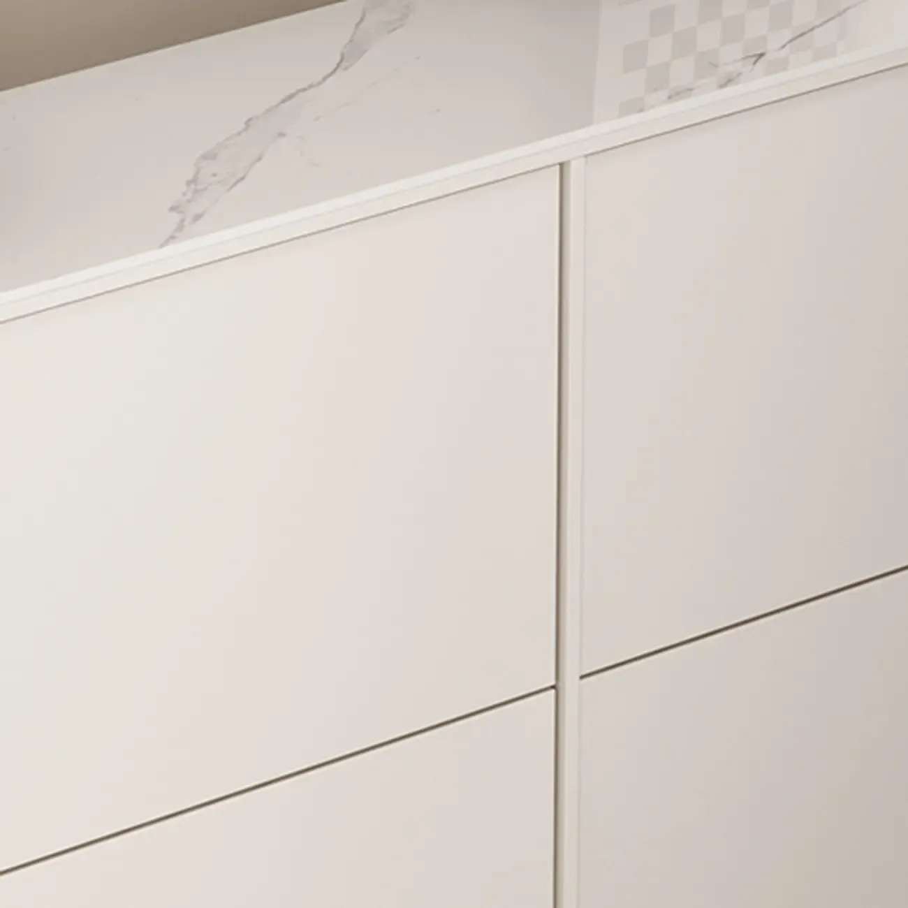 Modern White Wood Entryway Drop-Front Shoe Cabinet  Image - 10