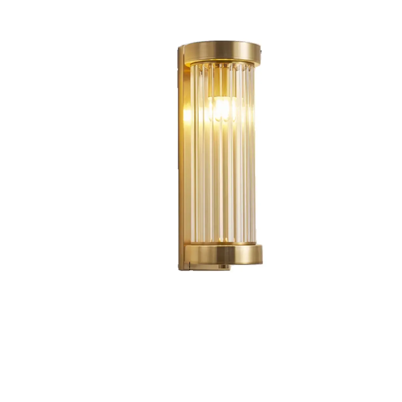 Modern Outdoor Cylinder Wall Sconce with Clear Shade Image - 2