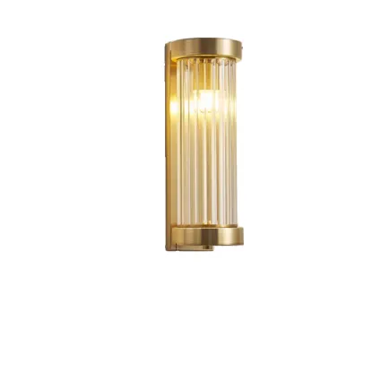 Modern Outdoor Cylinder Wall Sconce with Clear Shade Image - 2