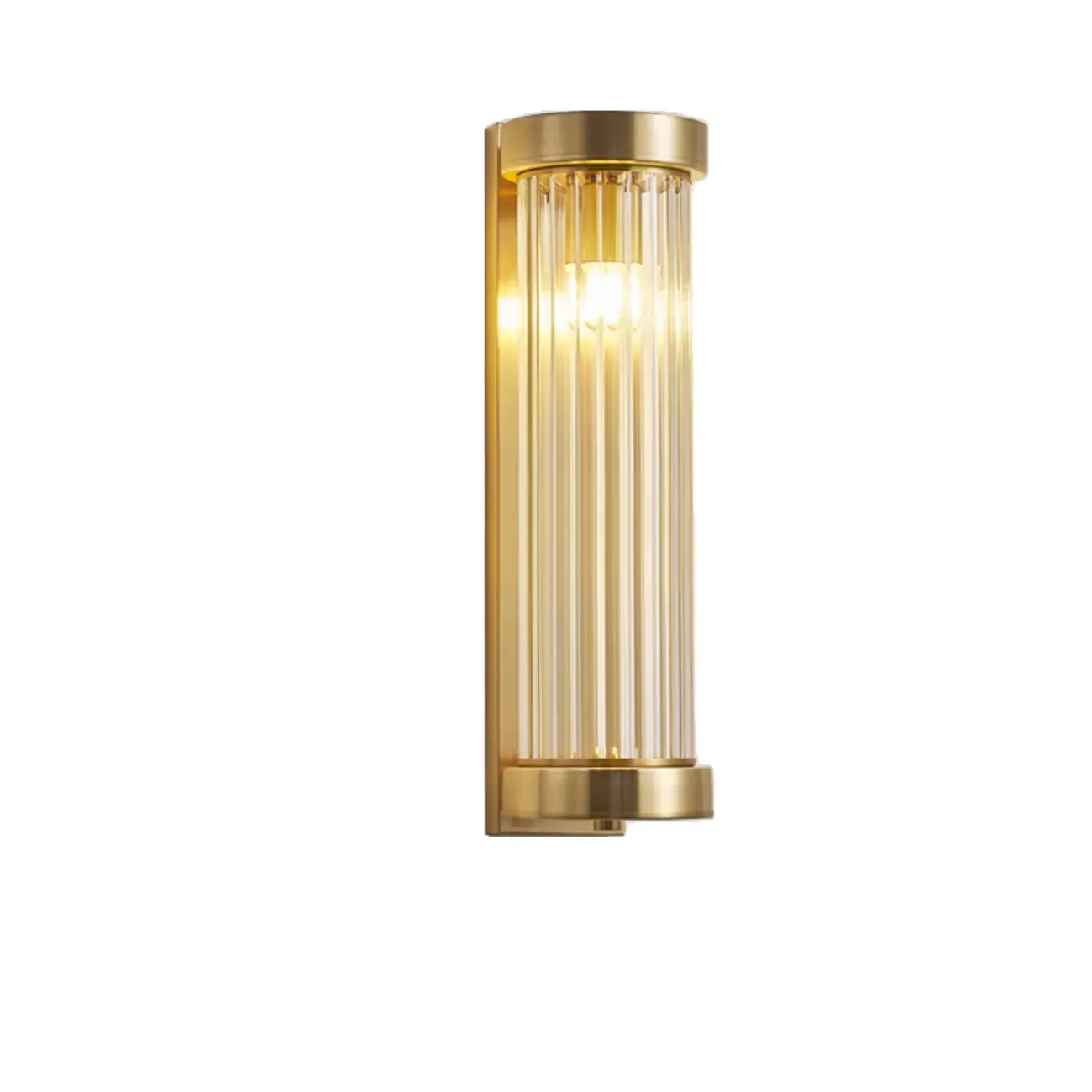 Modern Outdoor Cylinder Wall Sconce with Clear Shade Image - 5