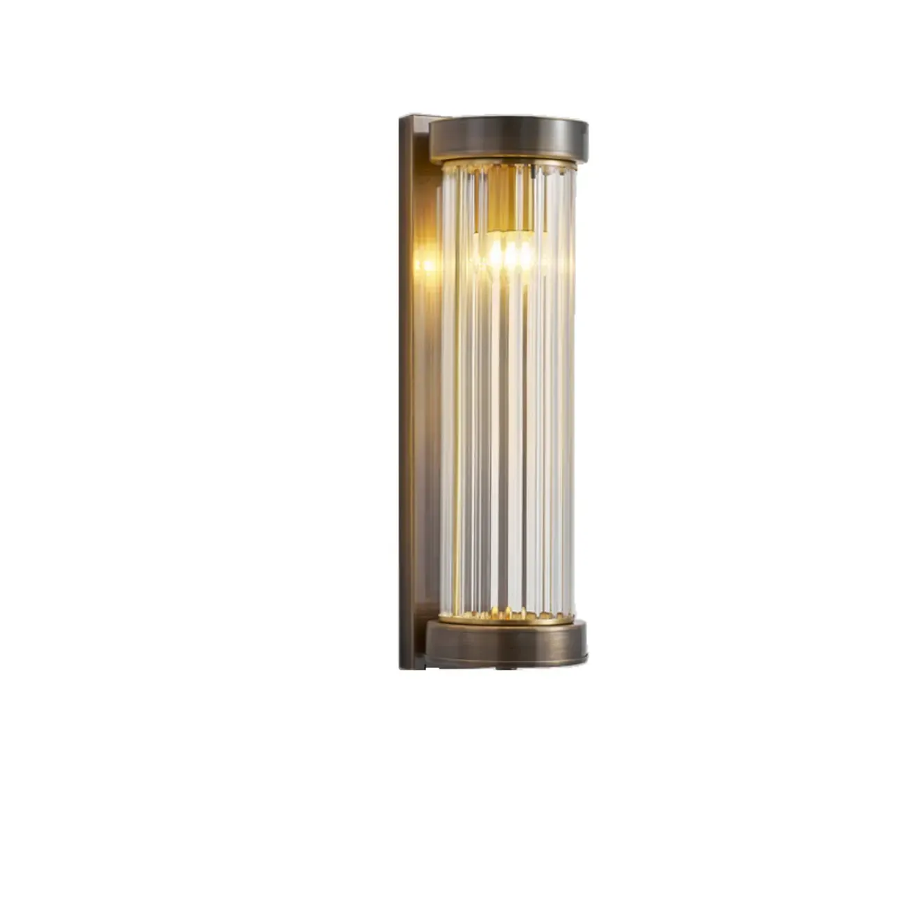Modern Outdoor Cylinder Wall Sconce with Clear Shade Image - 7