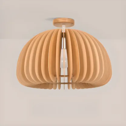 Natural Finish Dome Semi Flush Ceiling Light for Living Room Image - 10