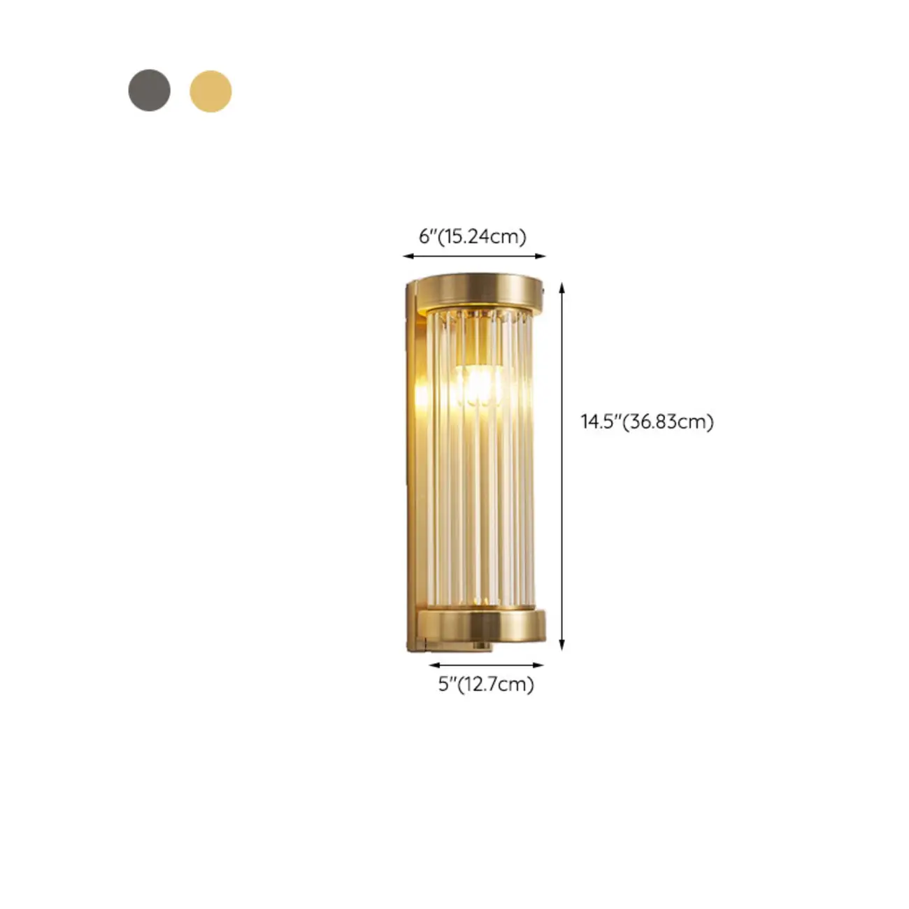 Modern Outdoor Cylinder Wall Sconce with Clear Shade #size