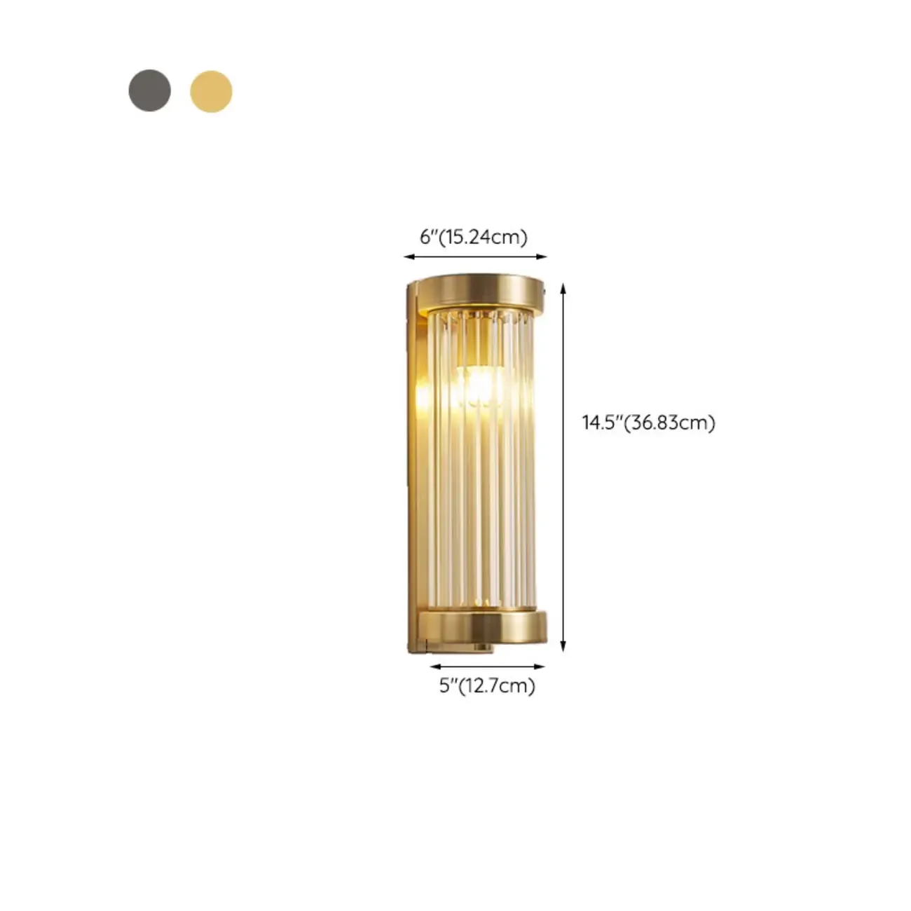 Modern Outdoor Cylinder Wall Sconce with Clear Shade #size