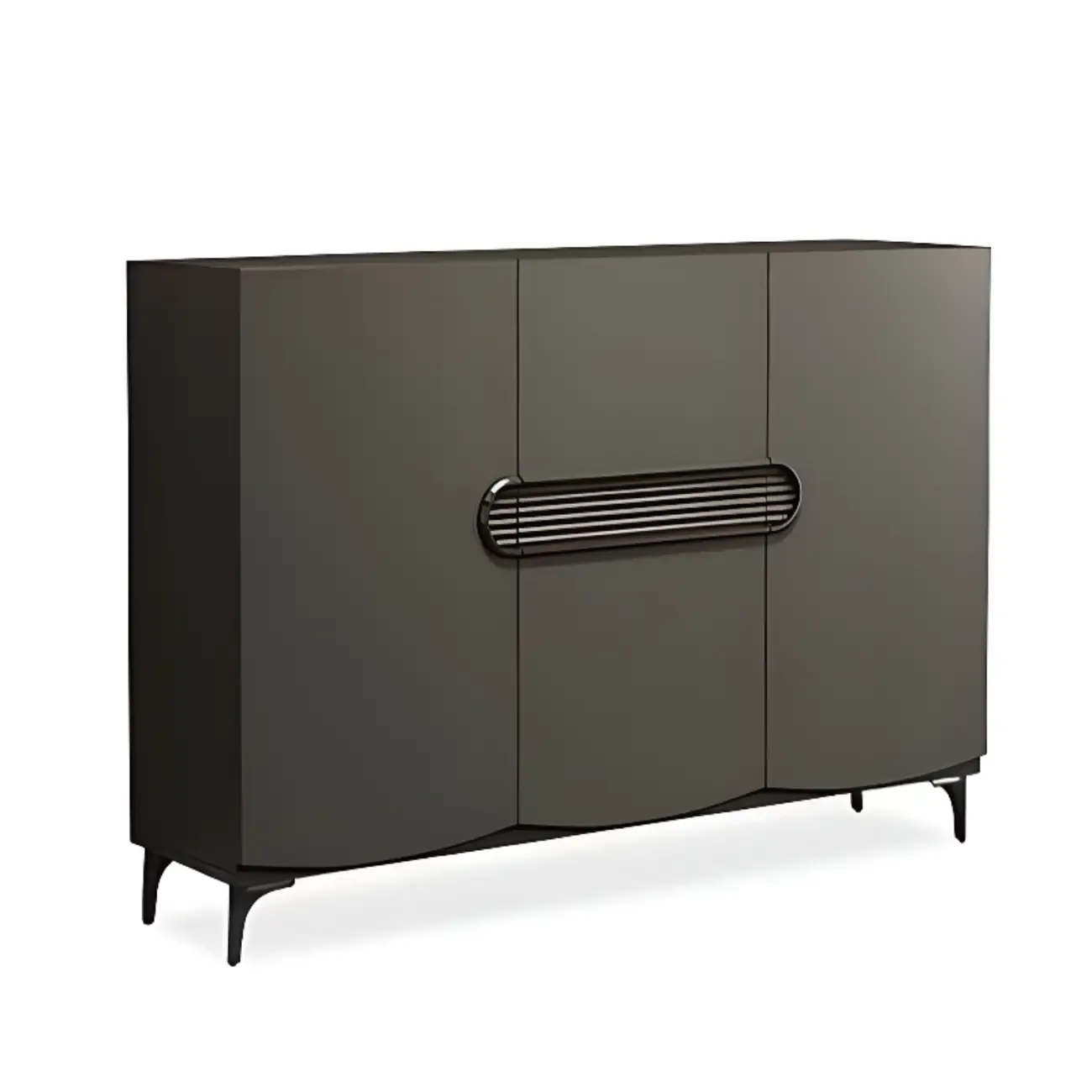 Dark Gray Wood Hallway Shoe Storage Cabinet Image - 5