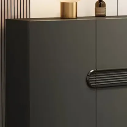 Dark Gray Wood Hallway Shoe Storage Cabinet Image - 6