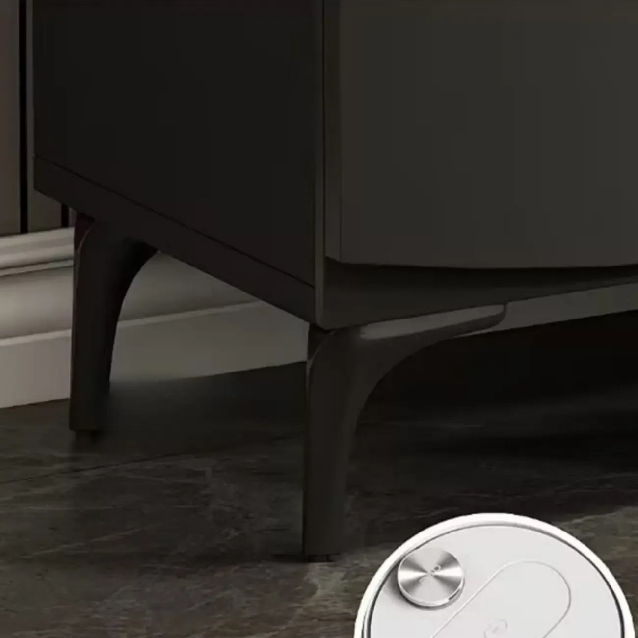 Dark Gray Wood Hallway Shoe Storage Cabinet Image - 8