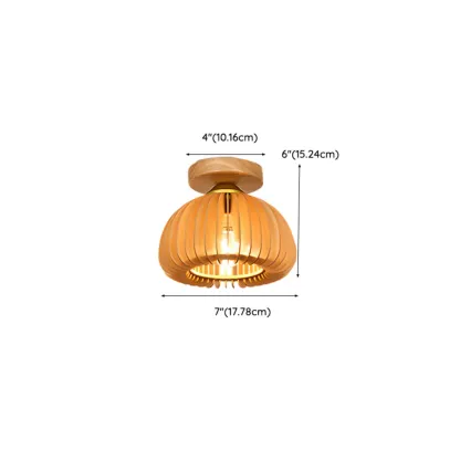 Natural Finish Dome Semi Flush Ceiling Light for Living Room #size