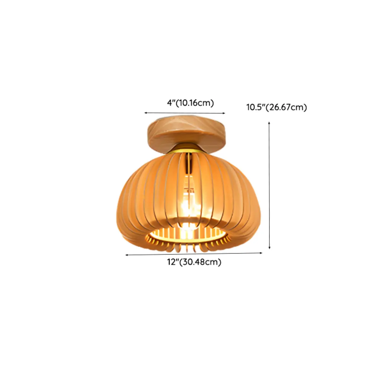 Natural Finish Dome Semi Flush Ceiling Light for Living Room Image - 18 | homeyfad