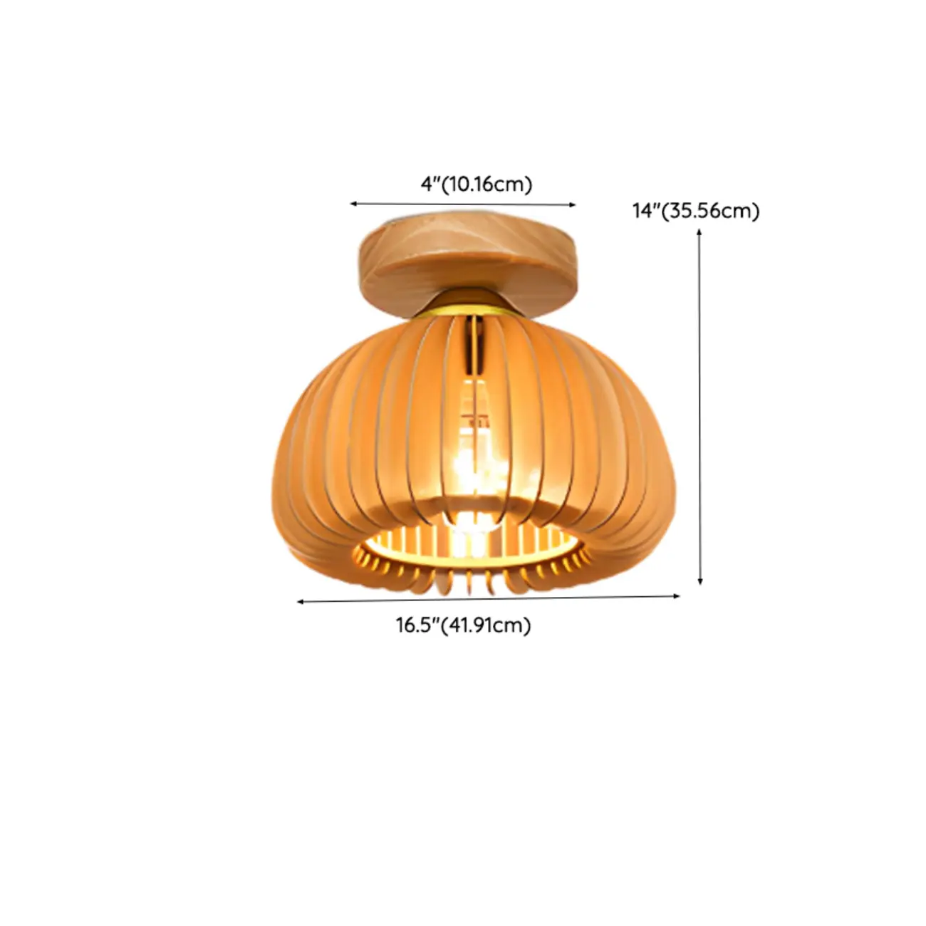 Natural Finish Dome Semi Flush Ceiling Light for Living Room Image - 19 | homeyfad