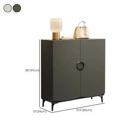 Dark Gray Wood Hallway Shoe Storage Cabinet #size