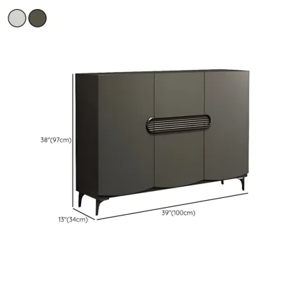 Dark Gray Wood Hallway Shoe Storage Cabinet Image - 12