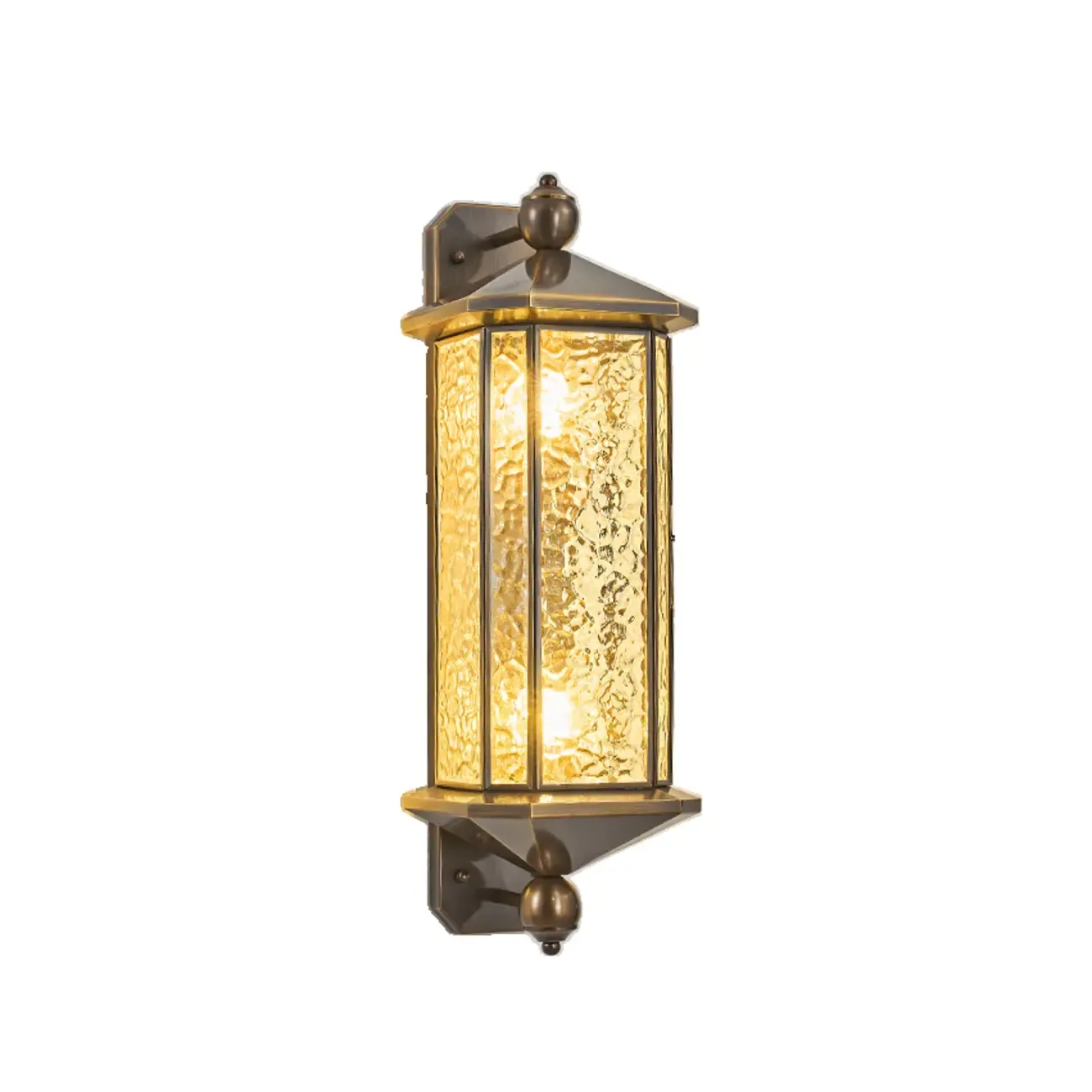 Vintage Metal Wall Sconce with Glass Shade for Outdoors Image - 3