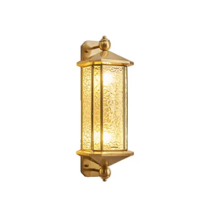 Vintage Metal Wall Sconce with Glass Shade for Outdoors Image - 5
