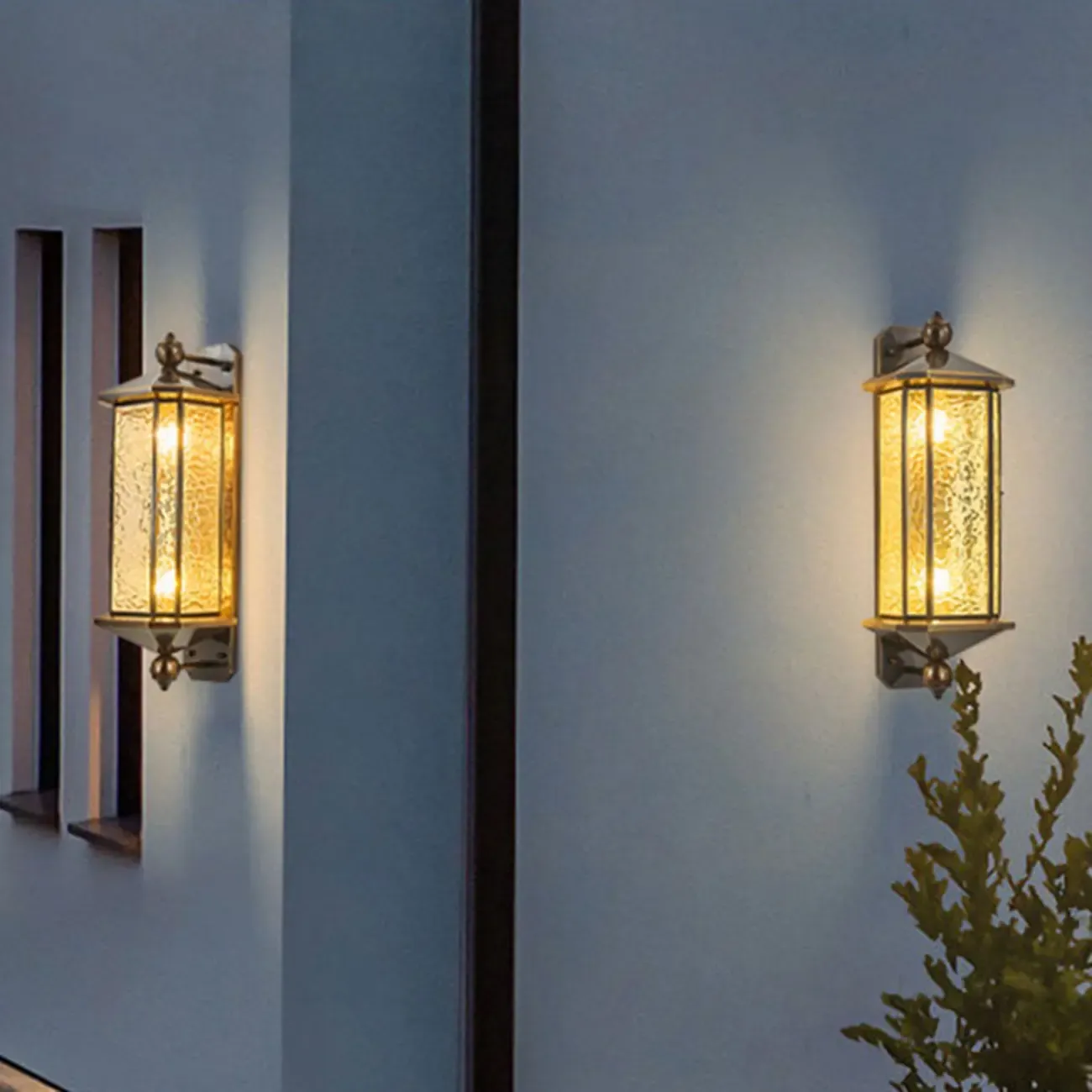 Vintage Metal Wall Sconce with Glass Shade for Outdoors Image - 6