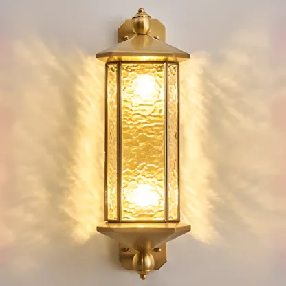 Vintage Metal Wall Sconce with Glass Shade for Outdoors Image - 8
