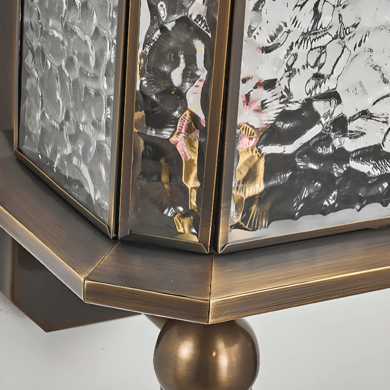 Vintage Metal Wall Sconce with Glass Shade for Outdoors Image - 9