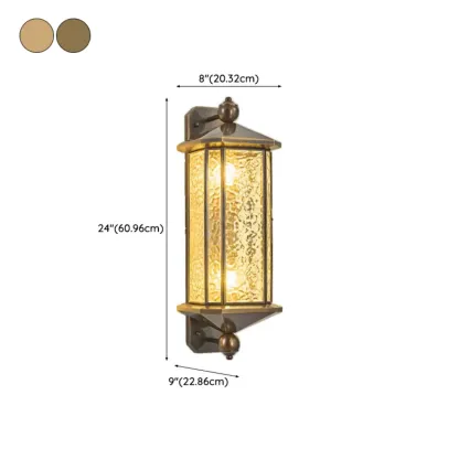 Vintage Metal Wall Sconce with Glass Shade for Outdoors #size