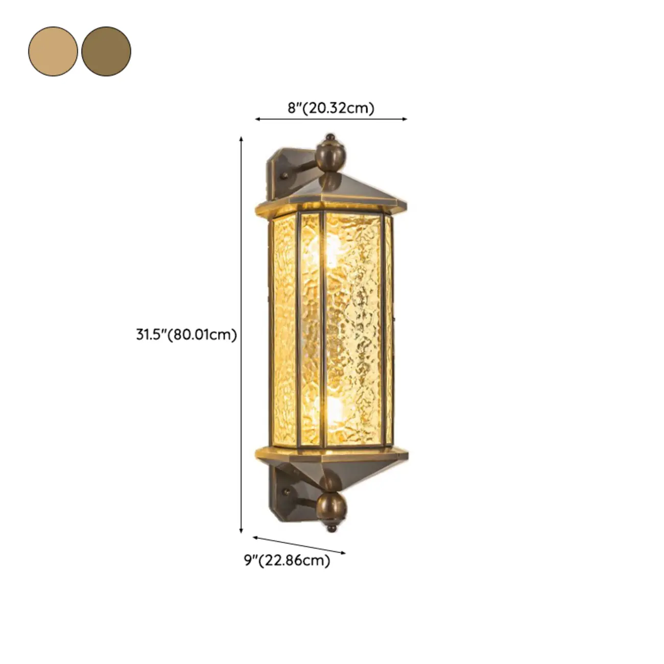 Vintage Metal Wall Sconce with Glass Shade for Outdoors Image - 12 | homeyfad