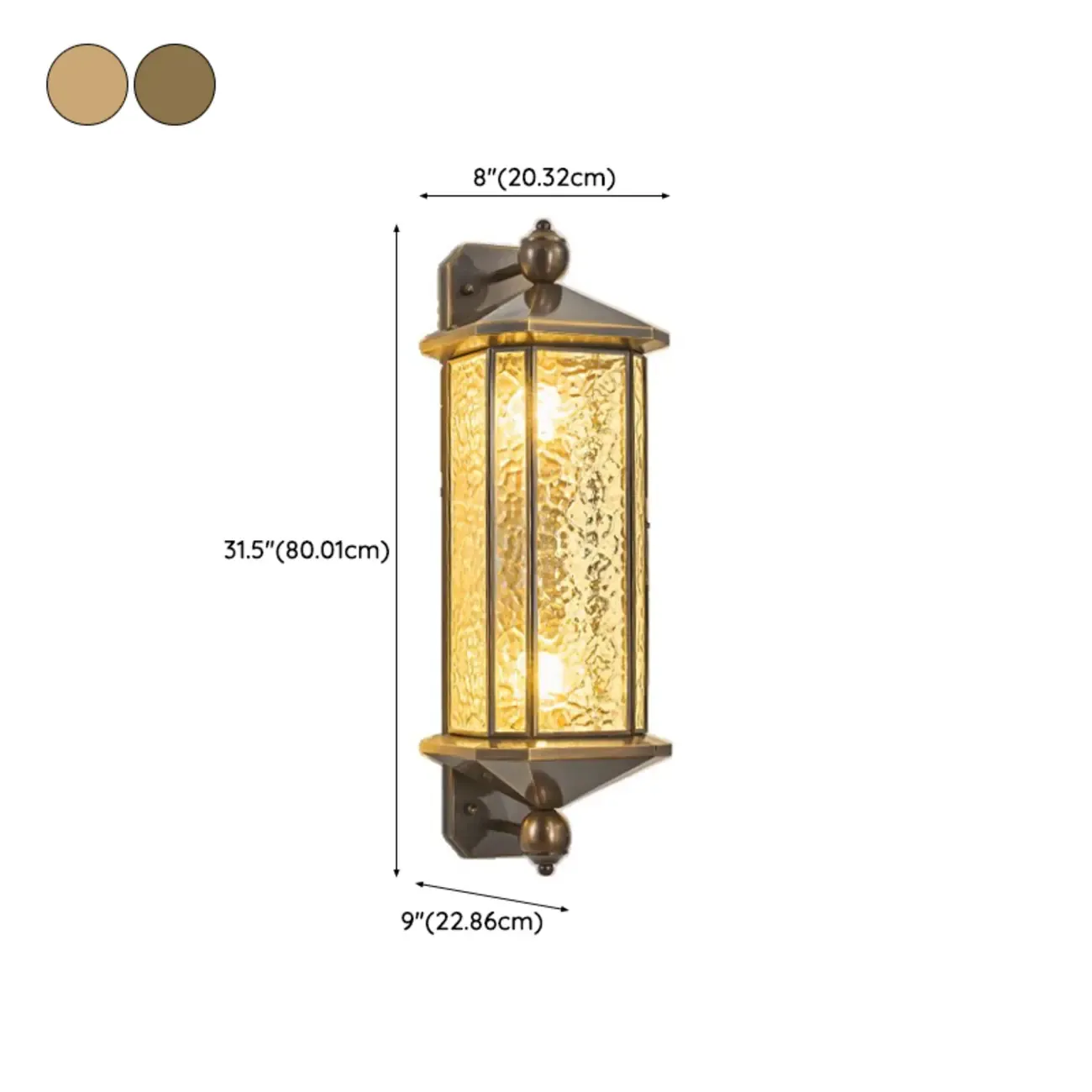 Vintage Metal Wall Sconce with Glass Shade for Outdoors Image - 12